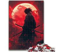 1000 Pieces Jigsaw Puzzle for Adults& Teens Ninja Under The Blood Moon Educational Stress Relief Toy Parent-child Interaction for And Age 14 26x38cm