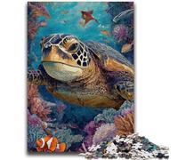 1000 Pieces Jigsaw Puzzle For Adults Teens Ocean Turtle Challenging Game Toys for Is Ideal As A Gift for The Whole Family 26x38cm
