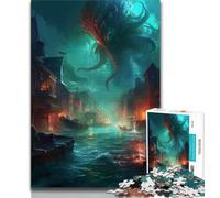 1000 Pieces Jigsaw Puzzle for Adults& Teens Octopus Monster 1000 Piece Puzzle,Challenging Family Activity Games DIY Toy for Home Wall Decor Gifts (size 38x26cm)