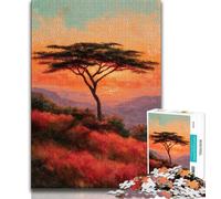 1000 Pieces Jigsaw Puzzle for Adults& Teens Oil Painting of An Acacia Tree 1000 Pieces for Adults,Birthday Present, Gifts, Wall Art for Age 14 Years Up (size 75x50cm)