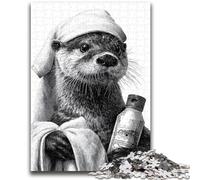 1000 Pieces Jigsaw Puzzle For Adults Teens Otter Taking A Bath Educational Games Wall Decoration Unique Birthday And Xmas Gifts 50x75cm