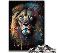 1000 Pieces Jigsaw Puzzle for Adults& Teens Paintsplash Lion Stress Reliever Difficult Challenge Enhance Love between Couples 38x26cm