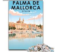 1000 Pieces Jigsaw Puzzle For Adults Teens Palma De Mallorca Spain, Toys Educational Games Stress Relieving Parent-child Interaction 26x38cm