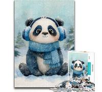 1000 Pieces Jigsaw Puzzle for Adults& Teens Panda on Vacation 1000 Piece Jigsaw,Fun Activity for Home, Rainy Days Toys, Birthday Gifts 38x26cm