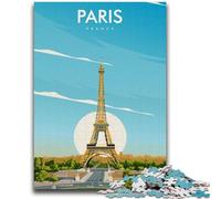 1000 Pieces Jigsaw Puzzle for Adults& Teens Paris France Travel Poster 1000 Pieces for Adults,Fun Activity for Home, Rainy Days Toys, Birthday Gifts (26x38cm)