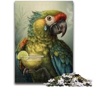 1000 Pieces Jigsaw Puzzle for Adults& Teens Parrot Drinking Coffee Educational Stress Relief Toy Parent-child Interaction for And Age 14 50x75cm