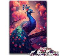 1000 Pieces Jigsaw Puzzle for Adults& Teens Peacock Flower Educational Stress Relief Toy Parent-child Interaction for And Age 14 26x38cm