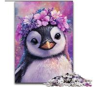 1000 Pieces Jigsaw Puzzle for Adults& Teens Penguins And Flowers, Educational Toys Is Ideal As A Gift for The Whole Family (size 50x75cm)