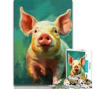 1000 Pieces Jigsaw Puzzle for Adults& Teens Pig Baby Painting 1000 Pieces for Adults,Fun Games Wall Decoration Unique Birthday And Xmas Gifts (size 38x26cm)