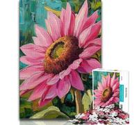 1000 Pieces Jigsaw Puzzle For Adults Teens Pink Sunflower Adult Jigsaw,Family Activity Fun at Home Activities, Birthday Present,Travel Gifts (size 75x50cm)
