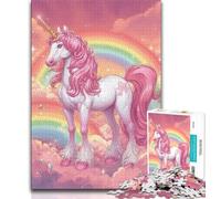 1000 Pieces Jigsaw Puzzle for Adults& Teens Pink Unicorn Teenager Jigsaw,Classic Educational Games Beautiful Decoration (size 75x50cm)