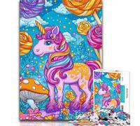 1000 Pieces Jigsaw Puzzle for Adults& Teens Pink Unicorn Teenager Puzzles,Fun Games Wall Decoration Unique Birthday And Xmas Gifts 38x26cm