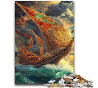 1000 Pieces Jigsaw Puzzle For Adults Teens Pirate Ship for Age 14+ Intellectual Game Christmas Birthday Gifts 26x38cm