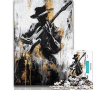 1000 Pieces Jigsaw Puzzle for Adults& Teens Playing Guitar Oil Painting Teenager Puzzles,Fun Games Wall Decoration Unique Birthday And Xmas Gifts 38x26cm
