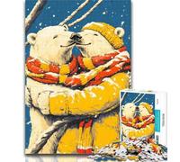 1000 Pieces Jigsaw Puzzle For Adults Teens Polar Bear Couple Teenager Puzzles,Educational Toy Funny Family Games Unique Home Decor 26x38cm