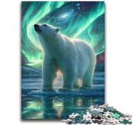 1000 Pieces Jigsaw Puzzle for Adults& Teens Polar Bears Under The Aurora Teenager Puzzles,Learning Educational Toys Family Games Unique Birthday And Gifts (50x75cm)