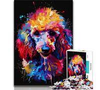 1000 Pieces Jigsaw Puzzle for Adults& Teens Poodle DJ Neon Teenager Jigsaw,Suitable for Desktop Decoration for And Age 14 (size 75x50cm)