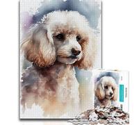 1000 Pieces Jigsaw Puzzle for Adults& Teens Poodle Watercolor 1000 Piece Puzzle,Challenging Family Activity Games DIY Toy for Home Wall Decor Gifts (size 75x50cm)