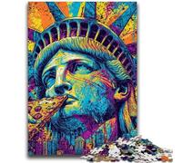 1000 Pieces Jigsaw Puzzle for Adults& Teens Pop Art Statue of Liberty Educational Game Challenge Toy Wall Decoration Unique Birthday And Xmas Gifts 26x38cm