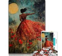 1000 Pieces Jigsaw Puzzle For Adults Teens Poppy Girl,Challenging Game Toys Wall Decoration Unique Birthday And Xmas Gifts 38x26cm