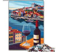 1000 Pieces Jigsaw Puzzle for Adults& Teens Porto Wine Views Decompressing Intellectual Educational Toy Secret Santa Gifts (50x75cm) 1000pcs