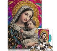 1000 Pieces Jigsaw Puzzle for Adults& Teens Portrait of Mary The Mother Teenager Jigsaw,Educational Family Game Suitable for Desktop Decoration (size 75x50cm)