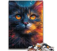 1000 Pieces Jigsaw Puzzle For Adults Teens Psychedelic Art Cat for Age 14+ Intellectual Game Christmas Birthday Gifts 50x75cm