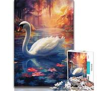 1000 Pieces Jigsaw Puzzle For Adults Teens Psychedelic Art Swan,Toys Educational Games Stress Relieving Great Gifts And Toys (38x26cm)