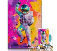 1000 Pieces Jigsaw Puzzle For Adults Teens Psychedelic Astronaut,Brain Intelligence Challenge Addictive Toys Birthday Present,Gifts,Wall Art 38x26cm