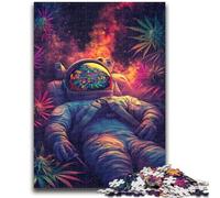 1000 Pieces Jigsaw Puzzle for Adults& Teens Psychedelic Astronaut Educational Games Home Decoration for Is Ideal As A Gift for The Whole Family 38x26cm