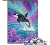 1000 Pieces Jigsaw Puzzle For Adults Teens Psychedelic Blue Whale Educational Games Home Decoration Birthday Present, Gifts for Age 14+ (size 26x38cm)