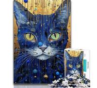 1000 Pieces Jigsaw Puzzle For Adults Teens Psychedelic Cat,Help The Brain Exercise Addictive Toys to Cultivate Patience Perfect Decoration (75x50cm)