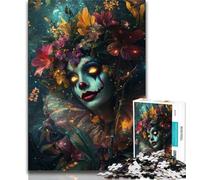 1000 Pieces Jigsaw Puzzle for Adults& Teens Psychedelic Clown Girl Teenager Puzzles,Family Entertainment Toys with Matching Poster And Trivia Sheet (size 75x50cm)