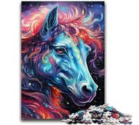 1000 Pieces Jigsaw Puzzle For Adults Teens Psychedelic Colored Horses Adult Jigsaw,Challenging Game Toys Wall Decoration Unique Birthday And Xmas Gifts (75x50cm)