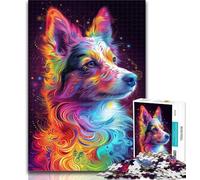 1000 Pieces Jigsaw Puzzle For Adults Teens Psychedelic Dog 1000 Piece Puzzle,Educational Games Home Decoration Suitable for Desktop Decoration 50x75cm