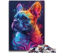 1000 Pieces Jigsaw Puzzle For Adults Teens Psychedelic French Bulldog Teenager Puzzles,Educational Toy Funny Family Games Unique Home Decor (38x26cm)