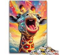 1000 Pieces Jigsaw Puzzle for Adults& Teens Psychedelic Giraffe Puzzles for Teenagers,Secret Santa Gifts for Age 14 Years Up (26x38cm)