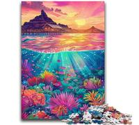 1000 Pieces Jigsaw Puzzle for Adults& Teens Psychedelic Island Educational Game Challenge Toy Wall Decoration Unique Birthday And Xmas Gifts 26x38cm
