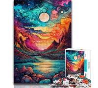 1000 Pieces Jigsaw Puzzle for Adults& Teens Psychedelic Landscape,Challenging Game Toys for Is Ideal As A Gift for The Whole Family (38x26cm)