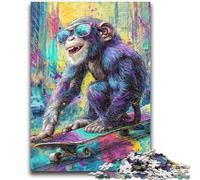 1000 Pieces Jigsaw Puzzle For Adults Teens Psychedelic Monkey Challenging To Complete But Fun And Humorous Unique Home Decor And Gifts 26x38cm