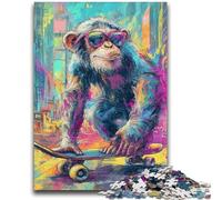 1000 Pieces Jigsaw Puzzle for Adults& Teens Psychedelic Monkey Educational Game Challenge Toy Wall Decoration Unique Birthday And Xmas Gifts 50x75cm