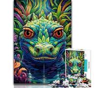 1000 Pieces Jigsaw Puzzle for Adults& Teens Psychedelic Nile Crocodile,Stress Reliever Staycation Kill Time Wishlist with Santa Claus (75x50cm)
