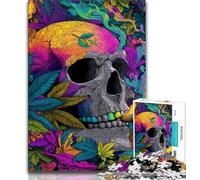 1000 Pieces Jigsaw Puzzle For Adults Teens Psychedelic Skull Adult Jigsaw,Family Activity Fun at Home Activities, Birthday Present,Travel Gifts (size 75x50cm)