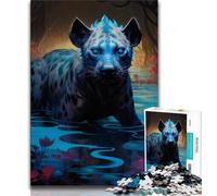 1000 Pieces Jigsaw Puzzle for Adults& Teens Psychedelic The Hyena Teenager Jigsaw,Classic Educational Games Beautiful Decoration (size 75x50cm)
