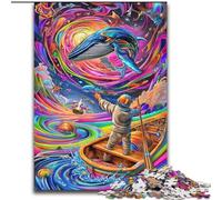 1000 Pieces Jigsaw Puzzle for Adults& Teens Psychedelic Whale, Elephant Toy Intellectual Game Birthday Present, Gifts, Wall Art for Ages 14+ (Size 26x38cm)