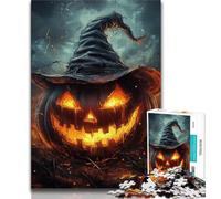 1000 Pieces Jigsaw Puzzle for Adults& Teens Pumpkin Halloween,Stress Reliever Staycation Kill Time Parent-child Interaction 38x26cm