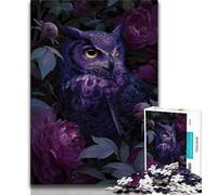1000 Pieces Jigsaw Puzzle For Adults Teens Purple Owl,Challenging Game Toys Wall Decoration Unique Birthday And Xmas Gifts 38x26cm