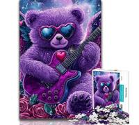1000 Pieces Jigsaw Puzzle For Adults Teens Purple Teddy Adult Jigsaw,Challenging Game Toys Wall Decoration Unique Birthday And Xmas Gifts 26x38cm