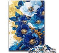 1000 Pieces Jigsaw Puzzle For Adults Teens Purples And Teals Floral Art for Age 14 Years And over Beautiful Design GameBeautiful Design Game Great Gift 26x38cm