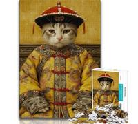 1000 Pieces Jigsaw Puzzle for Adults& Teens Qing Dynasty Cat 1000 Pieces for Adults,Birthday Present, Gifts, Wall Art for Age 14 Years Up (size 38x26cm)